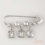 Sterling Silver Basket Charm Holder Pin